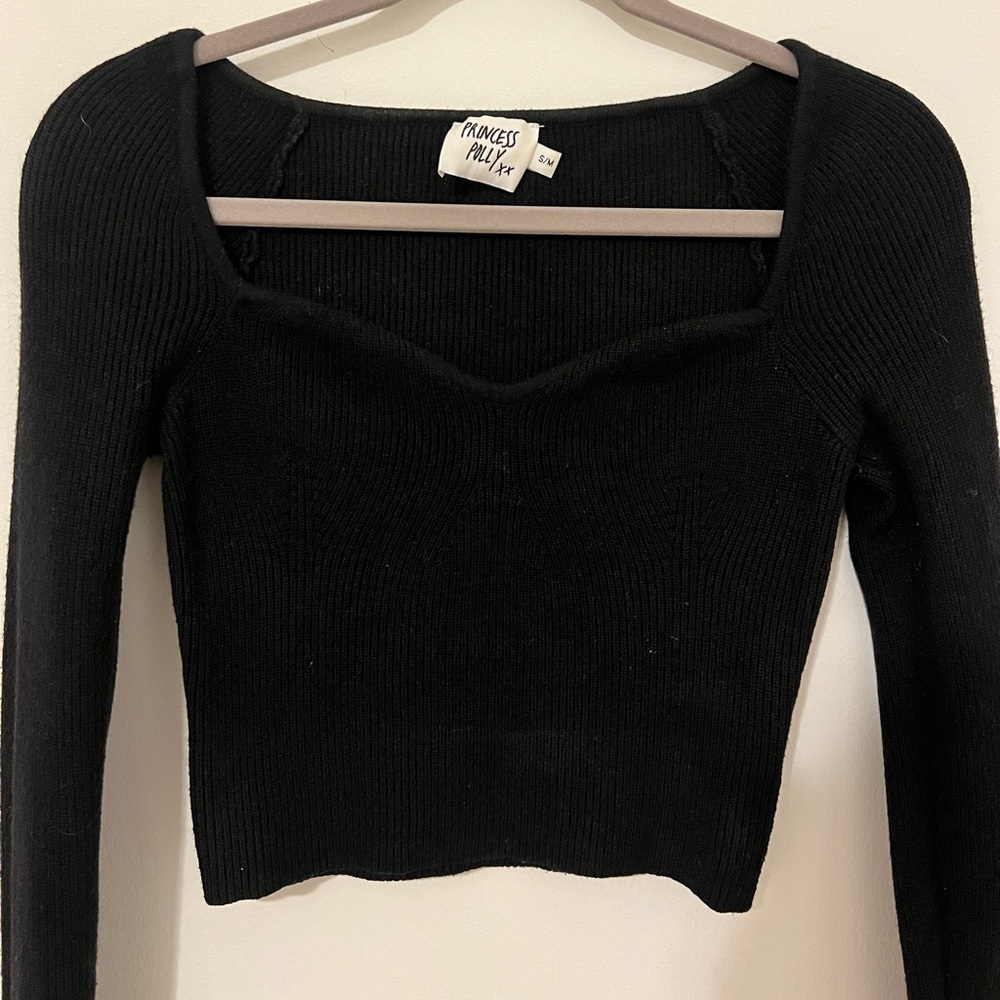 Princess Polly Cropped Black Sweater